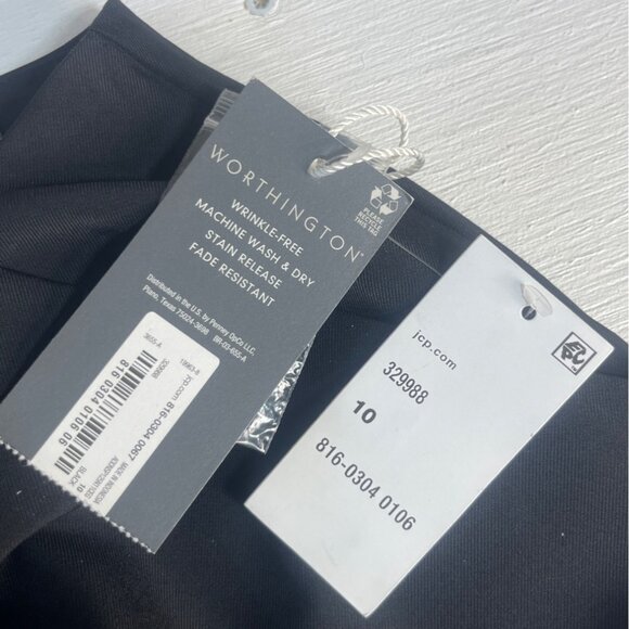 Worthington Slim Ankle Pants Womens 10 Black New Wrinkle Free Stain Release - Picture 9 of 11